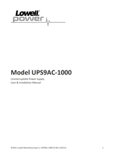Lowell power UPS9AC-1000 User & Installation Manual