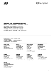 burgbad Eqio M1143 Fitting Instructions And Operating Manual