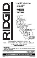 Emerson RIDGID AM2560 Owner's Manual