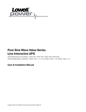 Lowell power Pure Sine Wave Value Series User & Installation Manual