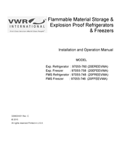VWR International 20EFEEVWA Installation And Operation Manual