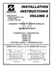 Napco GEMINI GEMC-255 Installation Instructions Manual