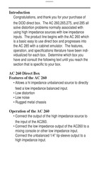 DOD AC 285 Instruction Manual