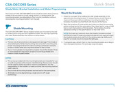 Crestron CSA-DECOR3 Series Quick Start Manual