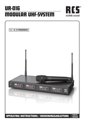 RCS UR-016 Operating Instructions Manual
