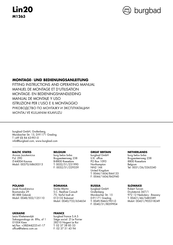 burgbad Lin20 SGHO123 Fitting Instructions And Operating Manual