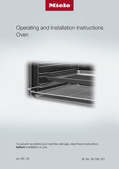 Miele H6560B Operating And Installation Instructions
