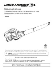 Lithium Earthwise LB20020 Operator's Manual