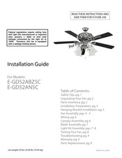 Craftmade Ellington E-GD52ABZ5C Installation Manual