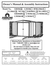 Arrow Storage Products EH106BSA Owner's Manual & Assembly Instructions