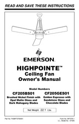 Emerson HIGHPOINTE CF205BS0 Owner's Manual