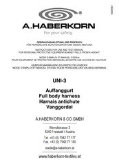 A.HABERKORN 801037 Instructions For Use And Test Manual