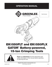 Textron Greenlee GATOR EK1550FLX Operation Manual