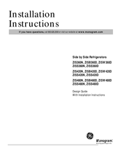Monogram ZISW360DM Design Manual With Installation Instructions