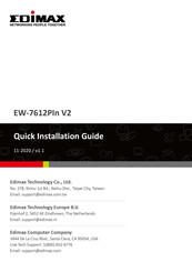 Edimax EW-7612PIn V2 Quick Installation Manual
