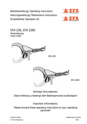 EFA Z28S Operating Instructions, Maintenance Instructions, Spare Part List