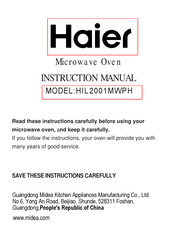 Haier HIL2001MWPH Instruction Manual