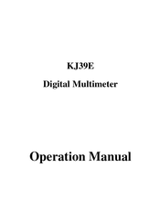 KJ KJ39E Operation Manual