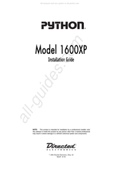Directed Python 1600XP Installation Manual