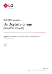 LG 49XS4J Owner's Manual