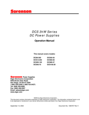 Elgar Sorensen DCS60-50 Operation Manual