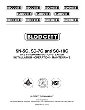 Blodgett SC-7G Installation Operation & Maintenance