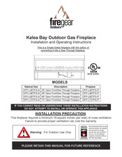 Firegear OFP-L72TFS-N Installation And Operating Instructions Manual