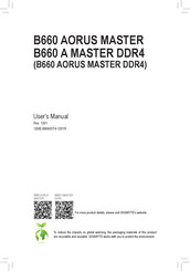 Gigabyte B660 A MASTER DDR4 User Manual