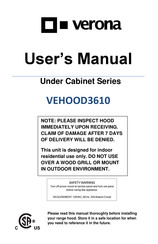 Verona VEHOOD10 User Manual