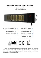 Provida Varme PVMA1500 AGR STD Safety Instructions And Operating Manual
