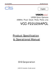 CIS Vision:mini VCC-F22U29APCL Product Specification & Operational Manual