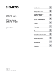 Siemens SIMATIC RF610T System Manual
