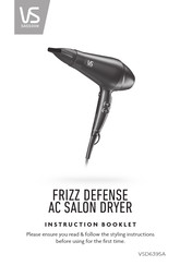 Vs Sassoon FRIZZ DEFENSE VSD6395A Instruction Booklet