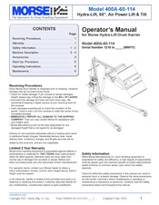 morse 400A-60-114 Operator's Manual