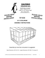 Gazebo penguin W1608 Assembly Instructions Manual
