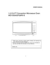 Galanz WD1000ASP28RII-6 Owner's Manual