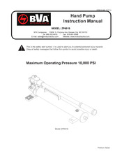 Bva Hydraulics ZP601S Instruction Manual