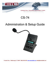 ETC CS-74 Administration & Setup Manual