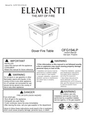 ELEMENTI OFG154LP Owner's Manual