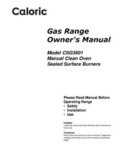 Caloric CSG3601 Owner's Manual