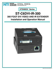 NTI XTENDEX ST-C6DVIA-IR-R-300 Installation And Operation Manual