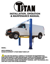 Titan Lifts HD2P-10000AC-D Installation, Operation & Maintenance Manual