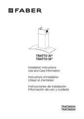 Faber TRAT30SSV Installation Instructions; Use And Care Information