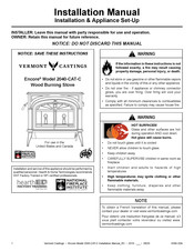 Vermont Castings Encore 2044-CAT-C Installation Manual
