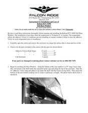 Falcon Ridge KU-RTVX900-RW01 Instructions For Installation And Care