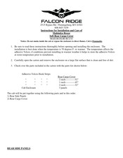 Falcon Ridge MAH-ROXOR-RCC01 Instructions For Installation And Care