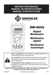 Textron Greenlee DM-860A Instruction Manual
