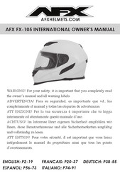 AFX FX-105 International Owner’s Manual