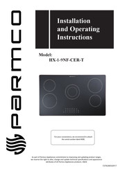 Parmco HX-1-9NF-CER-T Installation And Operating Instructions Manual