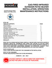 Nexgrill PTH-105 Installation, Operation & Maintenance Instructions Manual